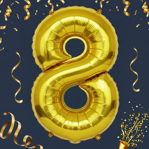 32 Inch Big Gold Large Number 8 Mylar Foil Balloon For Helium & Air Filled Premium Self Seal Balloon.jpg