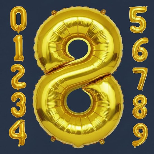 32 Inch Big Gold Large Number 8 Mylar Foil Balloon For Helium & Air Filled Premium Self Seal Balloon.jpg