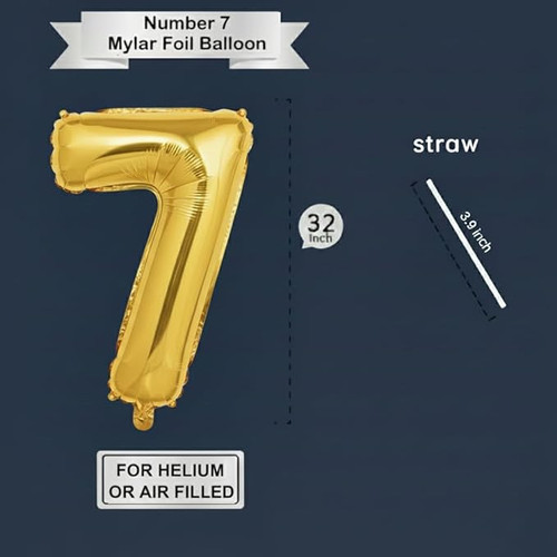 32 Inch Big Gold Large Number 7 Mylar Foil Balloon For Helium & Air Filled Premium Self Seal Balloon.jpg