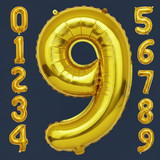 32 Inch Big Gold Large Number 9 Mylar Foil Balloon For Helium &amp; Air Filled Premium Self Seal Balloon
