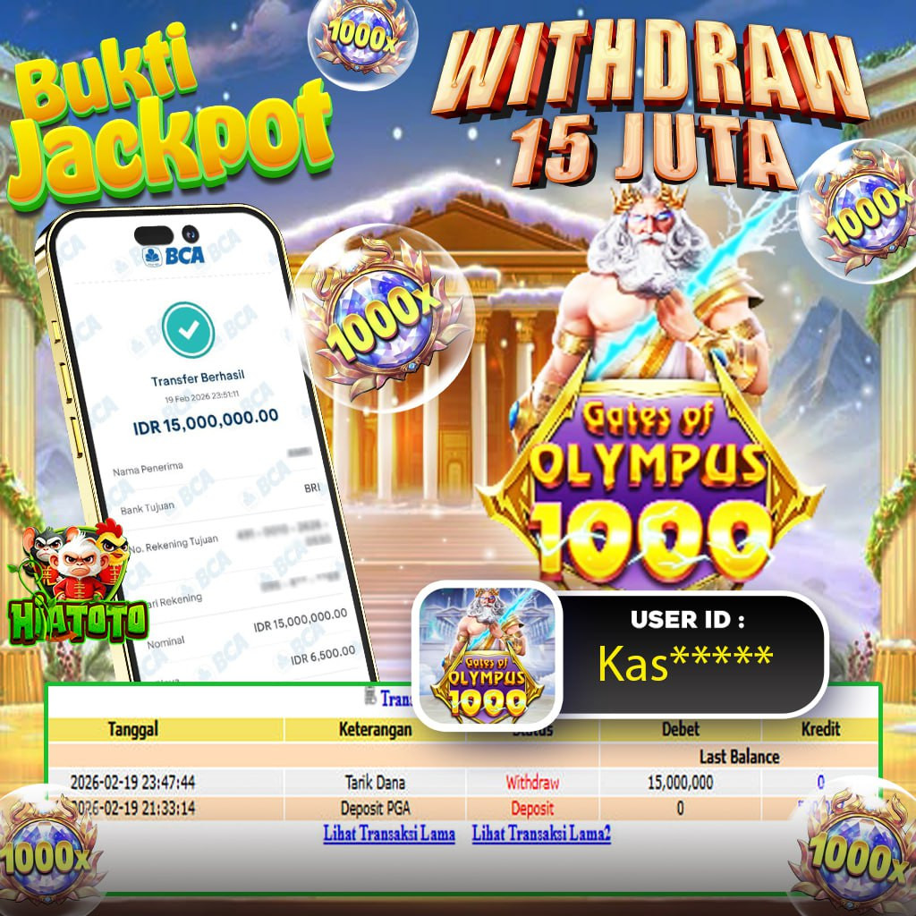 HIATOTO JACKPOT!!! Jackpot GATE OF OLYMPUS 1000 Sebesar Rp,15.000.000 Juta Di Bayar Lunas!