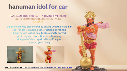 Luxury metallic hanuman idol for car protective spiritual symbol