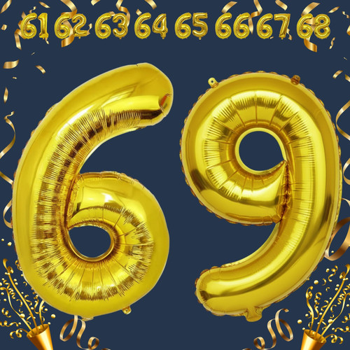 32 Inch Big Gold Large Number 69 Mylar Foil Balloon For Helium & Air Filled Premium Self Seal Balloo.jpg