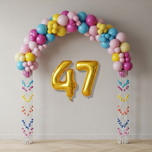 32 Inch Big Gold Large Number 47 Mylar Foil Balloon For Helium & Air Filled Premium Self Seal Balloo.jpg