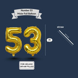 32 Inch Big Gold Large Number 53 Mylar Foil Balloon For Helium &amp; Air Filled Premium Self Seal Balloo