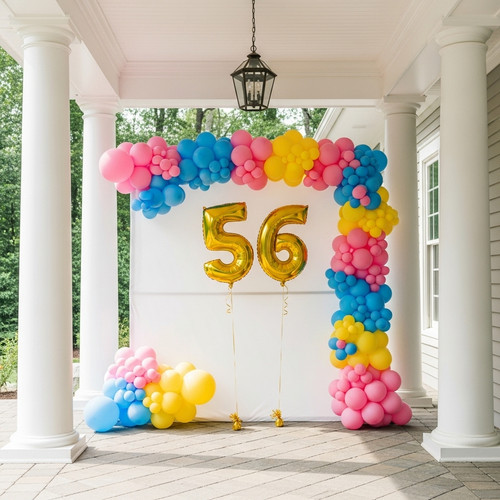 32 Inch Big Gold Large Number 56 Mylar Foil Balloon For Helium & Air Filled Premium Self Seal Balloo.jpg