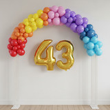 32 Inch Big Gold Large Number 43 Mylar Foil Balloon For Helium &amp; Air Filled Premium Self Seal Balloo