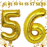 32 Inch Big Gold Large Number 56 Mylar Foil Balloon For Helium &amp; Air Filled Premium Self Seal Balloo