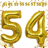32 Inch Big Gold Large Number 54 Mylar Foil Balloon For Helium &amp; Air Filled Premium Self Seal Balloo