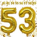 32 Inch Big Gold Large Number 53 Mylar Foil Balloon For Helium &amp; Air Filled Premium Self Seal Balloo