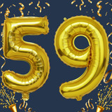 32 Inch Big Gold Large Number 59 Mylar Foil Balloon For Helium &amp; Air Filled Premium Self Seal Balloo