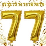 32 Inch Big Gold Large Number 77 Mylar Foil Balloon For Helium &amp; Air Filled Premium Self Seal Balloo
