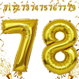 32 Inch Big Gold Large Number 78 Mylar Foil Balloon For Helium &amp; Air Filled Premium Self Seal Balloo