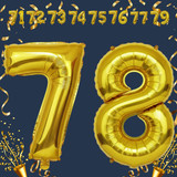 32 Inch Big Gold Large Number 78 Mylar Foil Balloon For Helium &amp; Air Filled Premium Self Seal Balloo