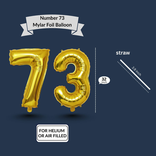 32 Inch Big Gold Large Number 73 Mylar Foil Balloon For Helium & Air Filled Premium Self Seal Balloo.jpg
