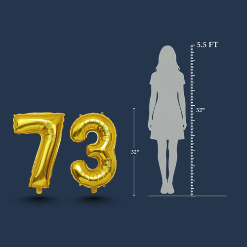 32 Inch Big Gold Large Number 73 Mylar Foil Balloon For Helium & Air Filled Premium Self Seal Balloo.jpg