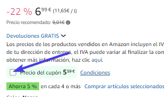 captura de pantalla de ayuda para conseguir la oferta temporal