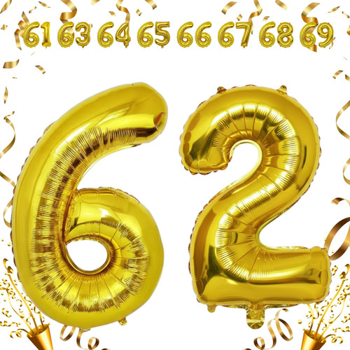 32 Inch Big Gold Large Number 62 Mylar Foil Balloon For Helium & Air Filled Premium Self Seal Balloo.jpg