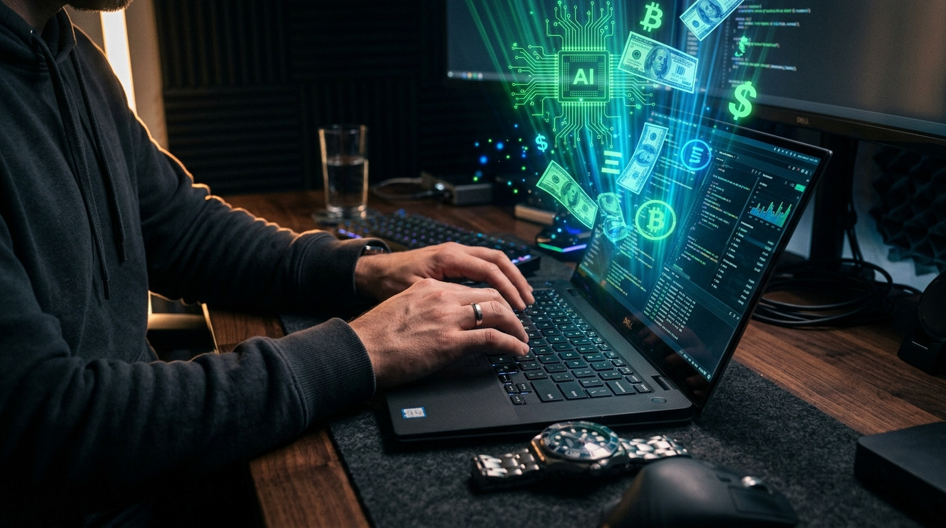 AI Side Hustles money and laptop