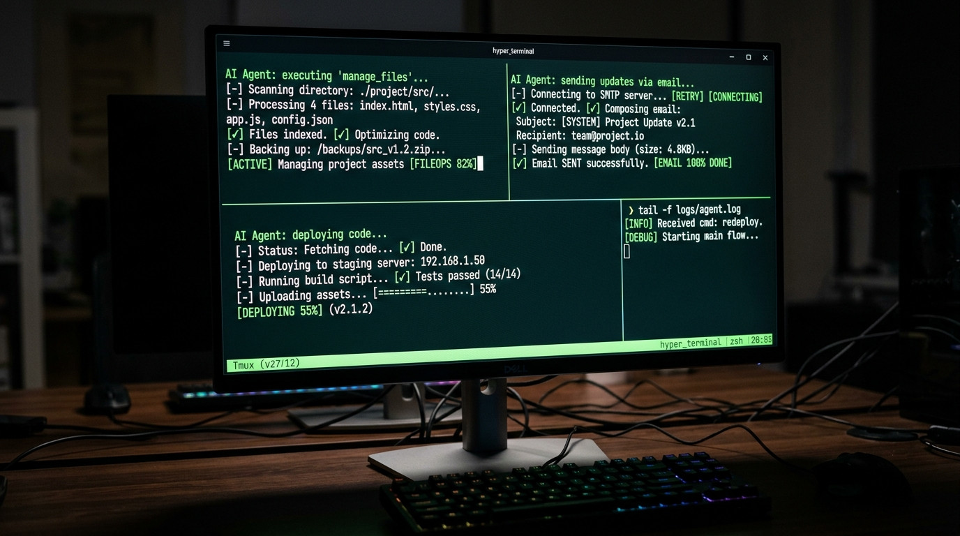 AI agent executing terminal commands