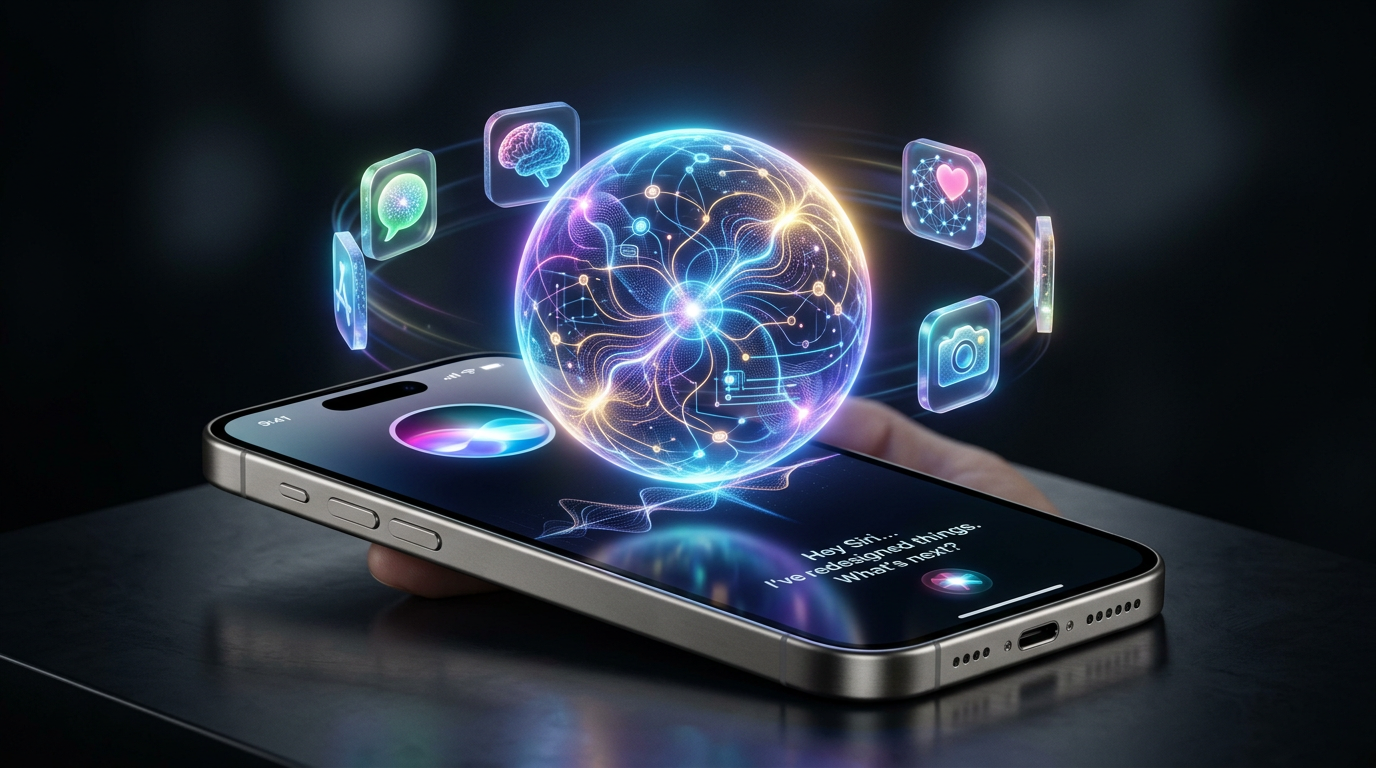 Redesigned Siri interface on iPhone