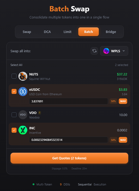 SquirrelSwap Batch Swap