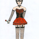 Rose, fishnets and a choker