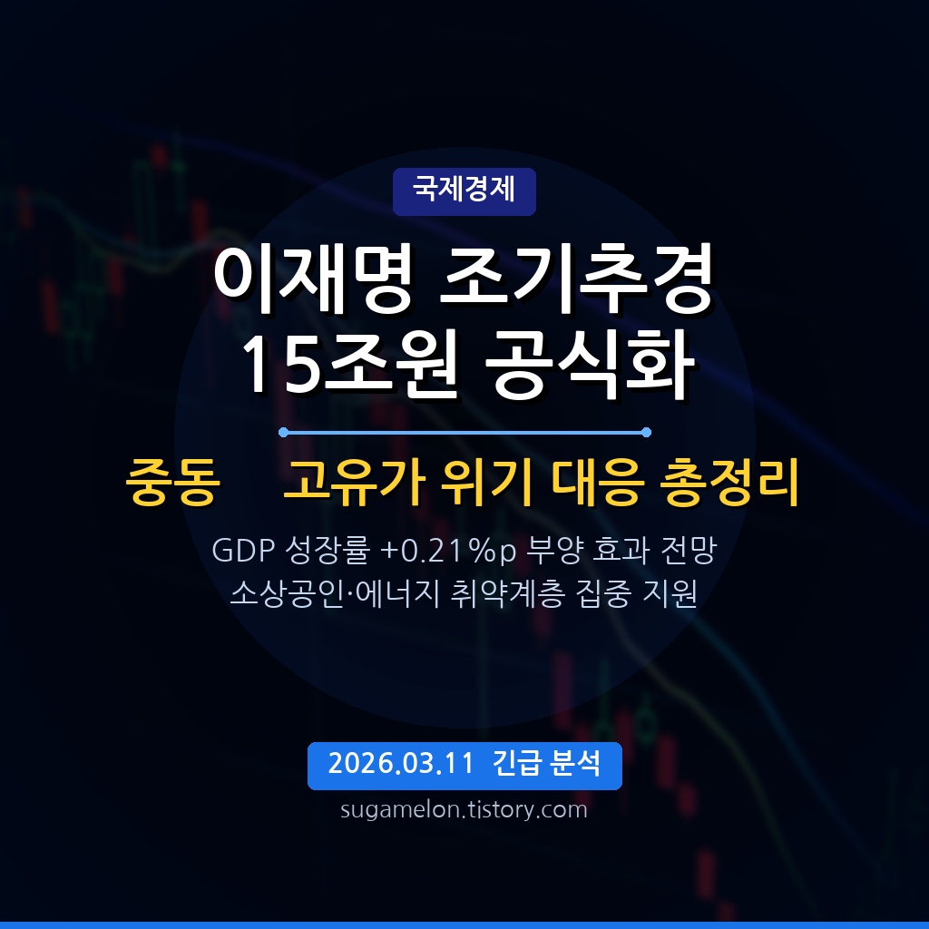 이재명 조기추경 15조 GDP 성장률 부양 효과 총정리