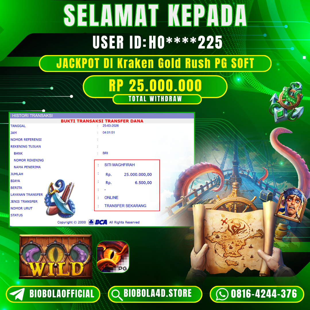 JP KRAKEN GOLD RUSH PG SOFT 25 JT DI BAYAR LUNAS !!