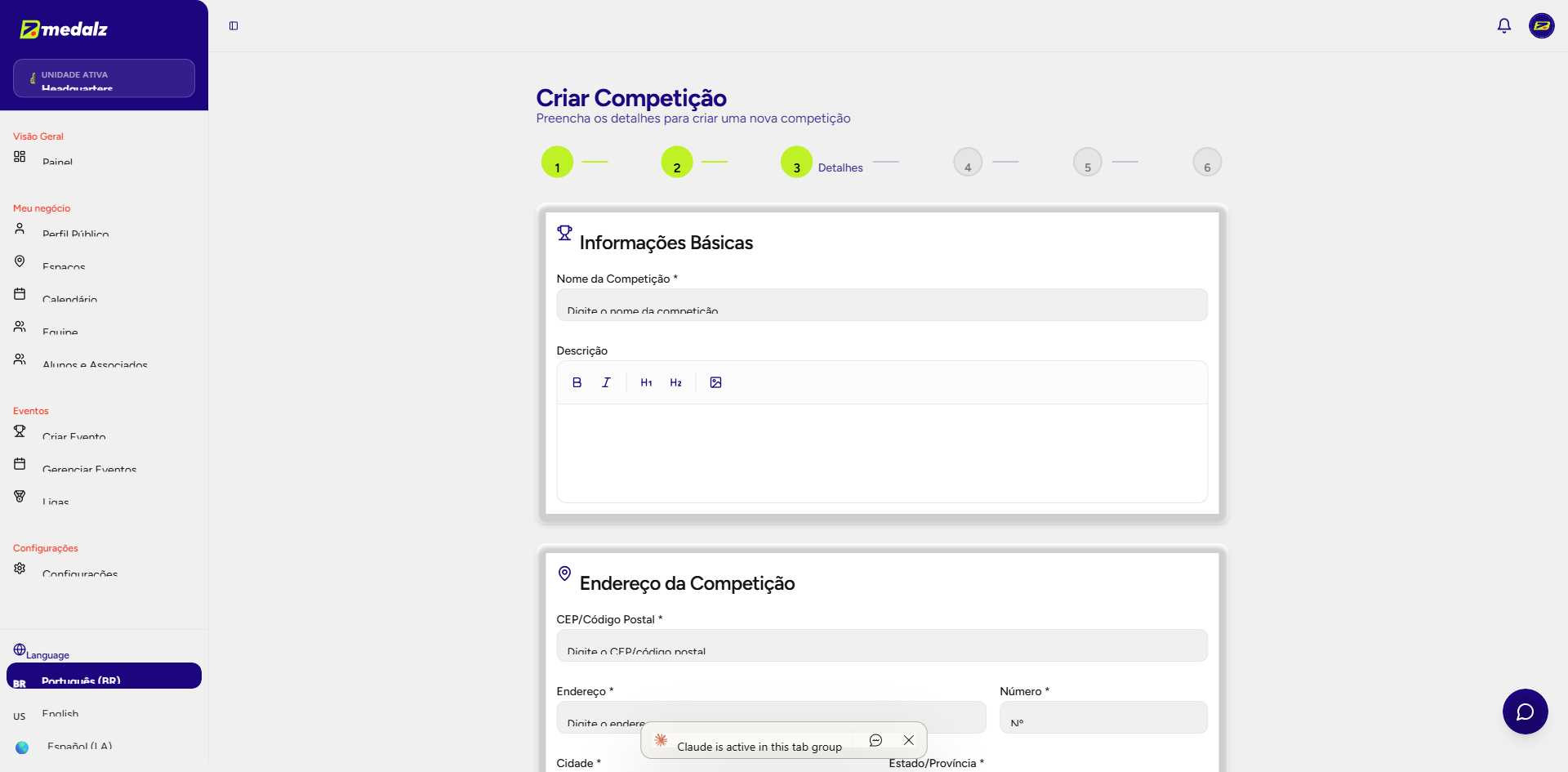 Etapa 3 — Informações Básicas