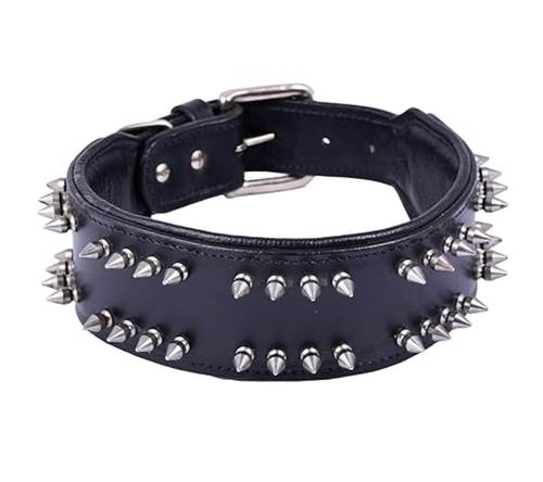 Microfiber Spike Dog Collar | Adjustable Studded Collar.png