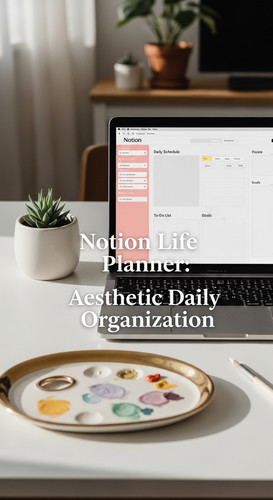 A minimalist ceramic studio desk with a goldrimmed palette a MacBook displaying a Notion Life Planne.jpg