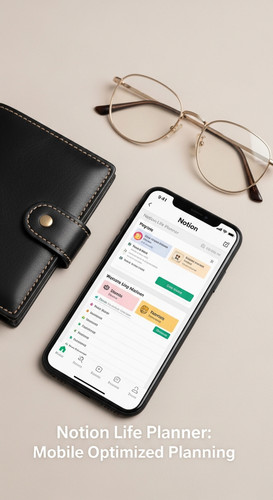 Minimalist flatlay of a designer wallet and goldrimmed glasses a phone showing a Notion Life Planner.jpg