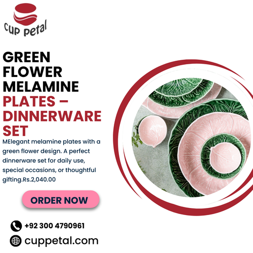 Green Flower Melamine Plates – Dinnerware Set.png