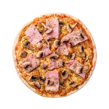 fresh pizza with mushrooms ham cheese white background copy space homemade with love fast delivery r.png