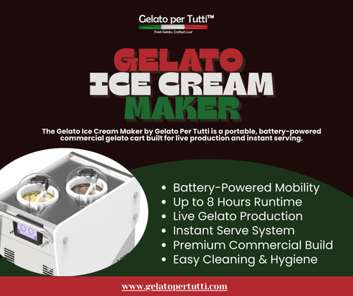 Battery Gelato Ice Cream Maker Cart for Events | Gelato Per Tutti.png