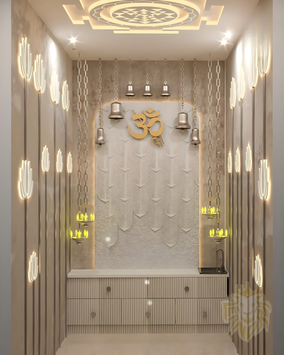 Luxury Pooja Room Interior Design with Modern Lighting | Leandra Interiors.png