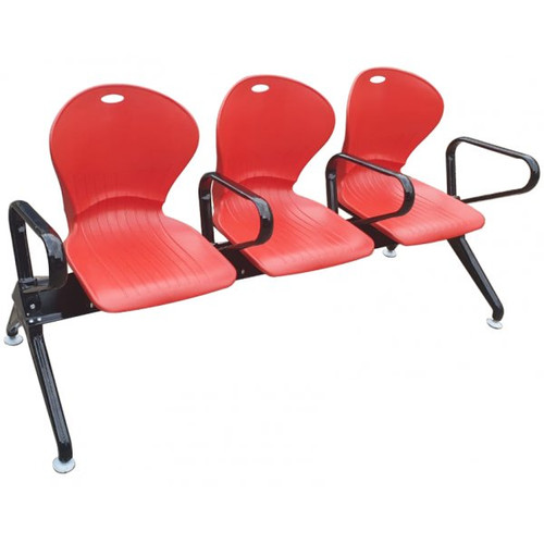 Three Seater Plastic Chair in Red Color.jpg