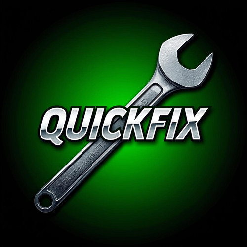 Saya nak logo QUICKFIX background macam ada warna hijau dan hitam and gambar spanar..jpg