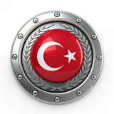 a high quality 3d render of a glossy turkish flag 6