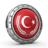 a high quality 3d render of a glossy turkish flag 2