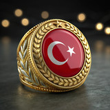 a luxury emblem featuring a vibrant shiny turkish 3