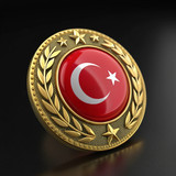 a luxury emblem featuring a vibrant shiny turkish
