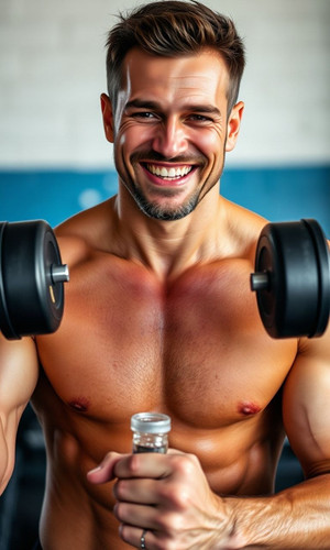a person lifting weights with a sweaty face and a grin.jpg