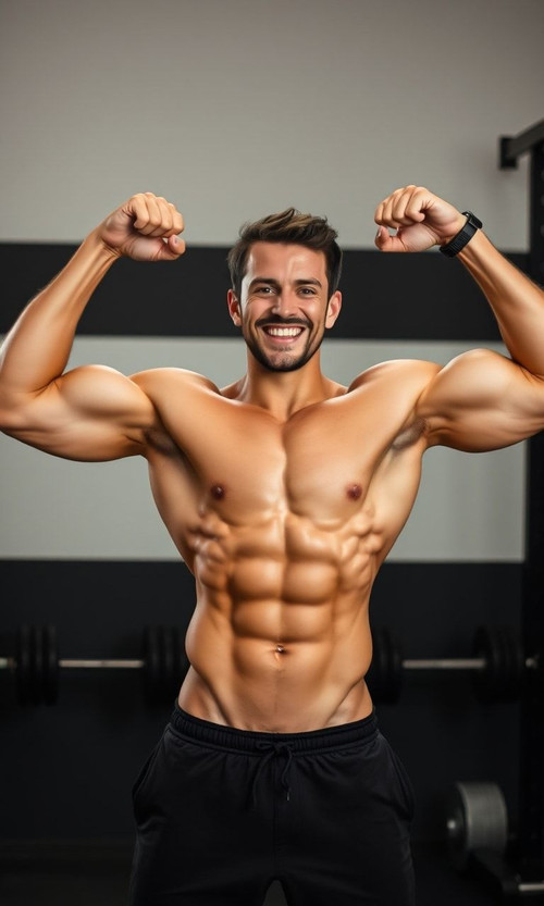 a fit individual flexing their muscles with a triumphant smile.jpg