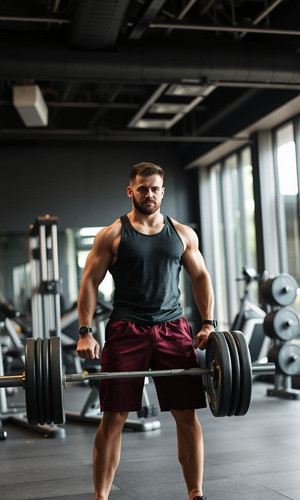 a fitness enthusiast lifting heavy weights in the gym.jpg