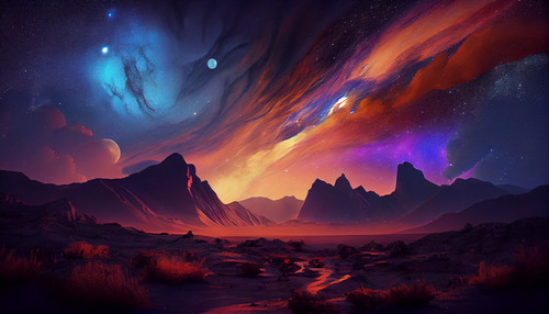 Nature beauty, silhouettes against majestic skies ,generative artificial intelligence.jpg