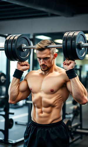 a fitness enthusiast lifting heavy weights in the gym.jpg