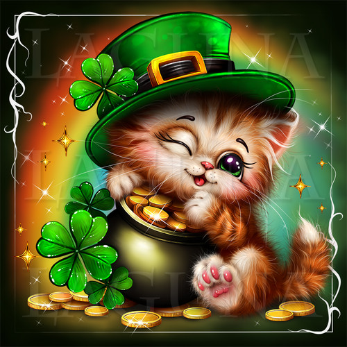 kitty and leprechauns gold.jpg