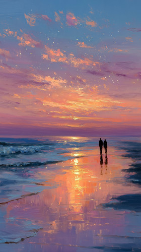 dovakin 2024 A couple walking slowly along the shoreline their 9105f460 b01e 450b befb b0af65d4fdad.jpg